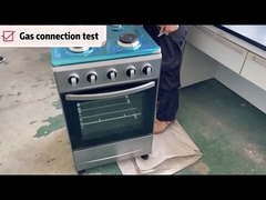 Free Standing 4-Burner Gas Stove with Oven Stainless Steel Cooker for Household Use